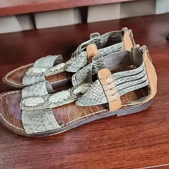 Sam Edelman Embellished Snakeskin Gladiator Sandals.  Size 7.5 - Picture 8 of 10